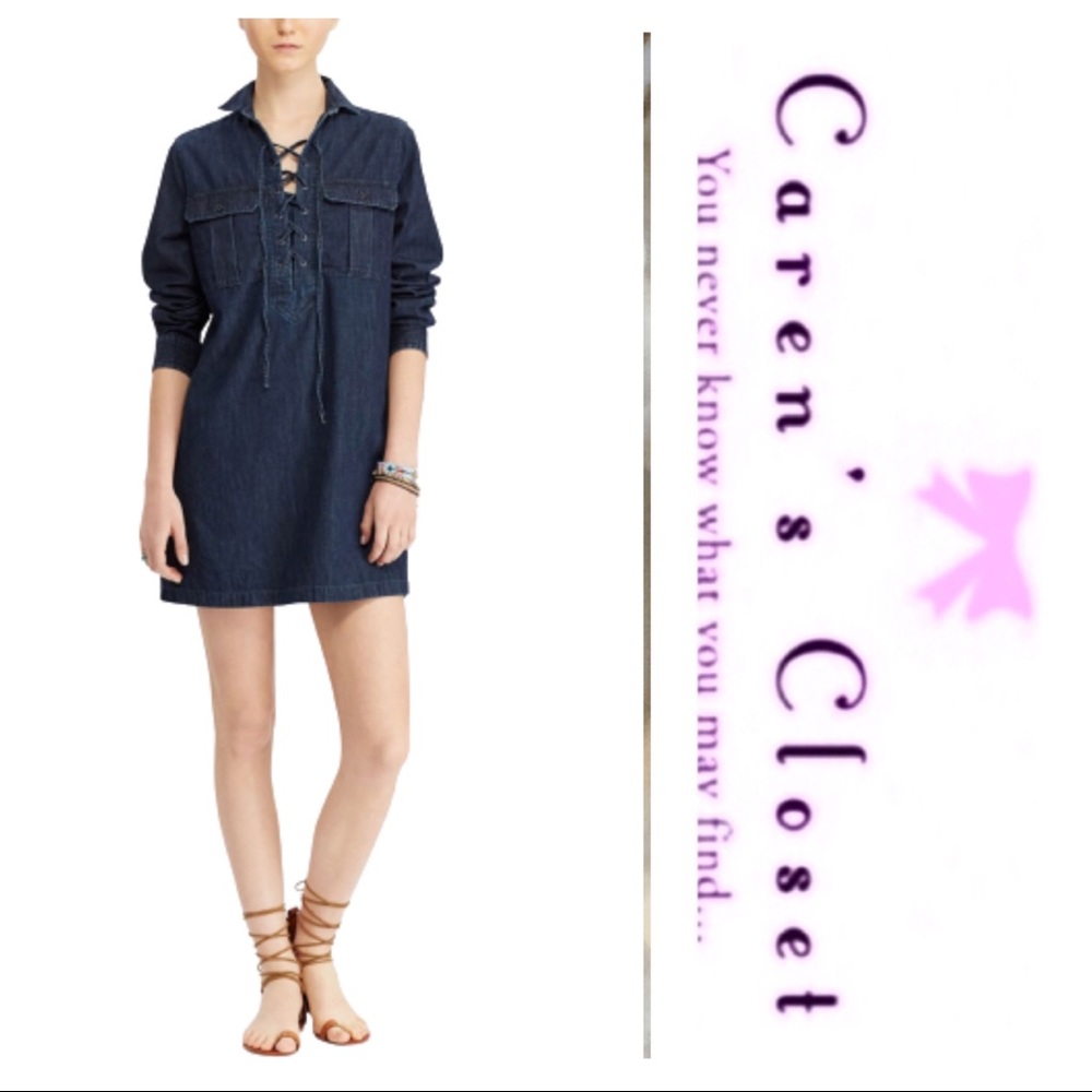 Ralph Lauren Denim Supply Dark Denim Laced Dress